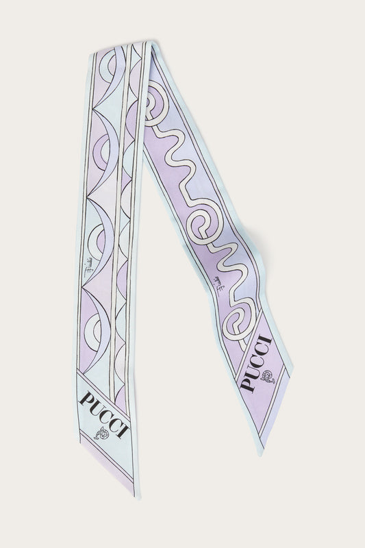 Astro and Rombi Print Silk Twill Scarf