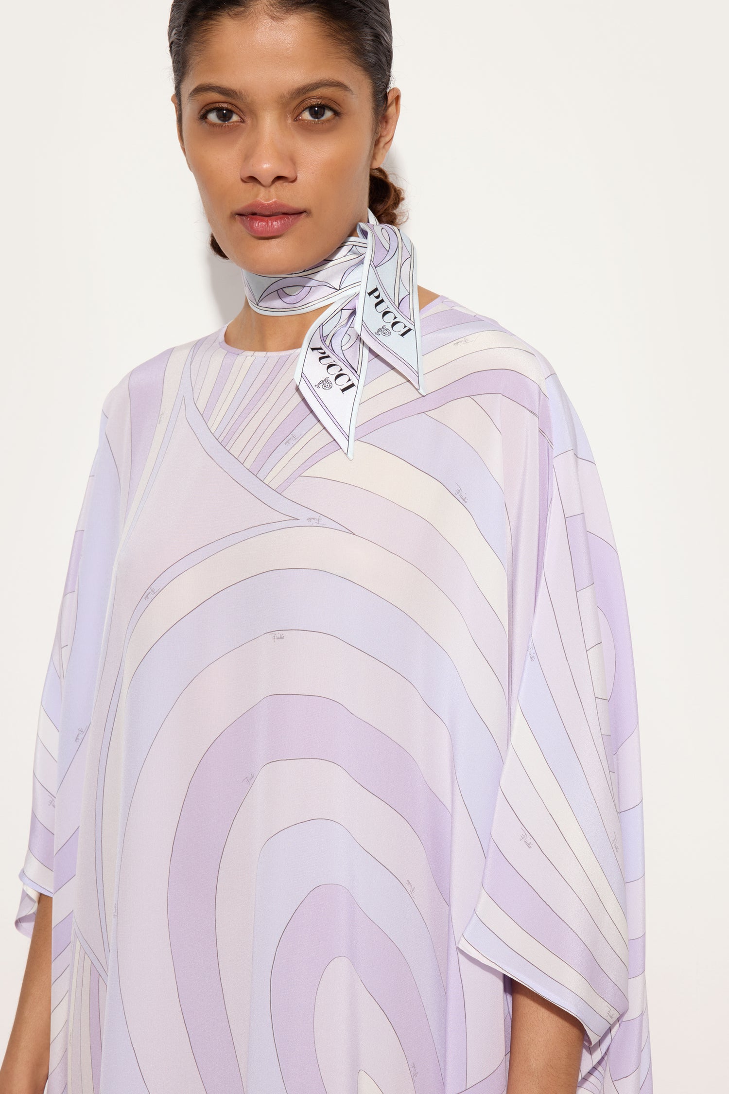 Astro and Rombi Print Silk Twill Scarf