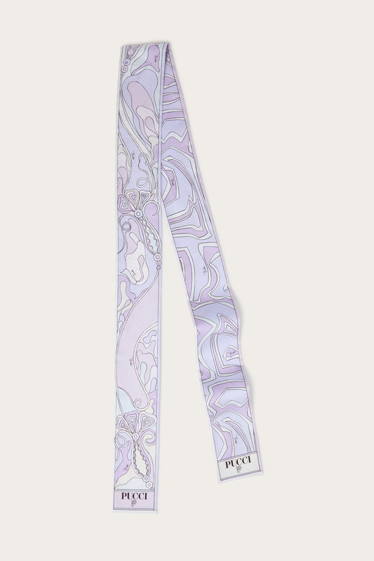 Labirinto and Orchidee Print Silk Twill Scarf