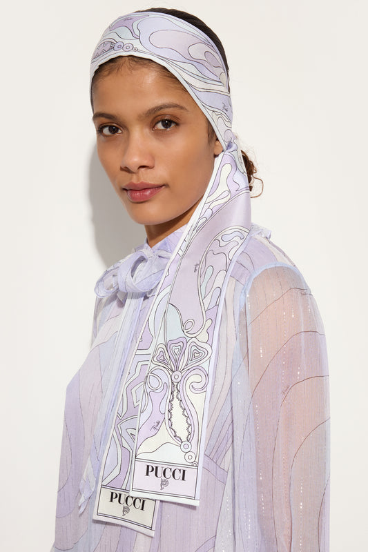 Labirinto and Orchidee Print Silk Twill Scarf