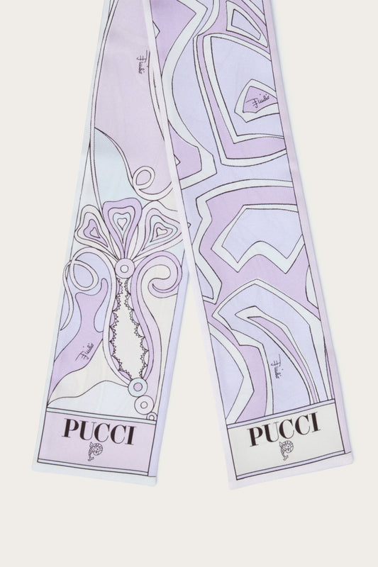 Labirinto and Orchidee Print Silk Twill Scarf