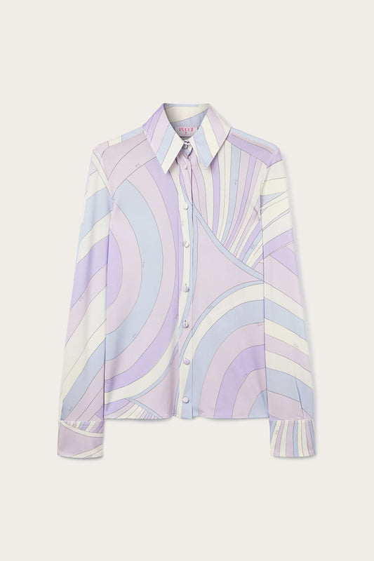 Iride Print Satin Jersey Shirt
