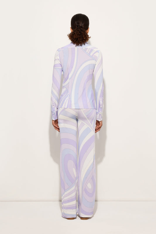 Iride Print Satin Jersey Shirt