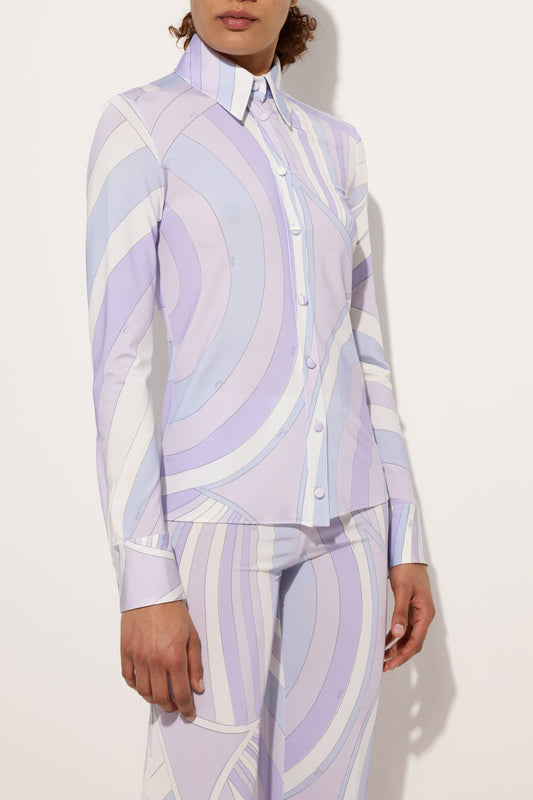 Iride Print Satin Jersey Shirt
