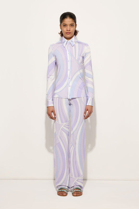Iride Print Straight Trousers
