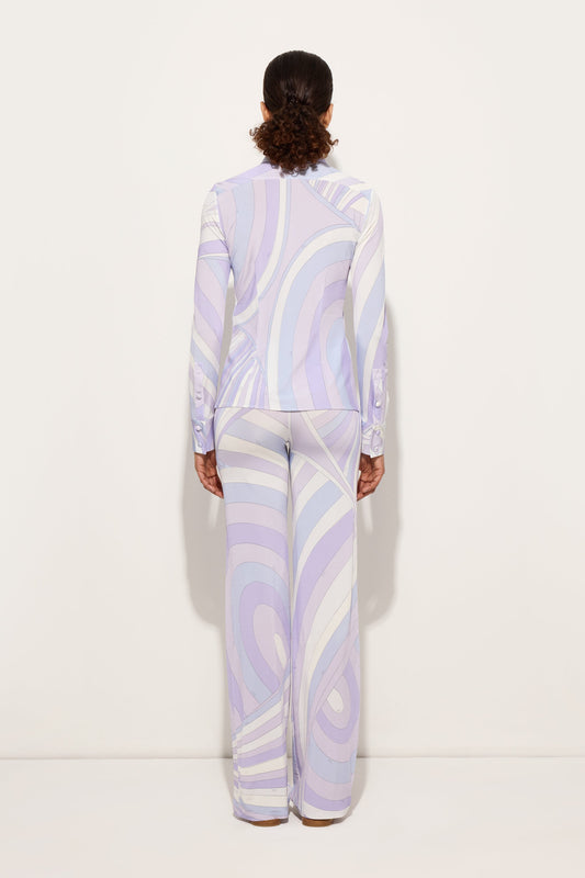 Iride Print Straight Trousers