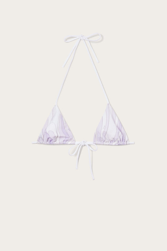 Marmo Print Triangle Bikini Top