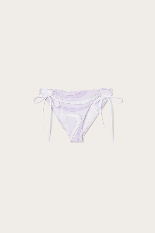 Marmo Print Bikini Bottom with Ties