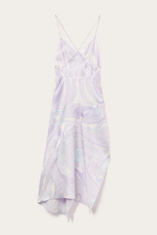 Abito in Silk Twill in Stampa Iride