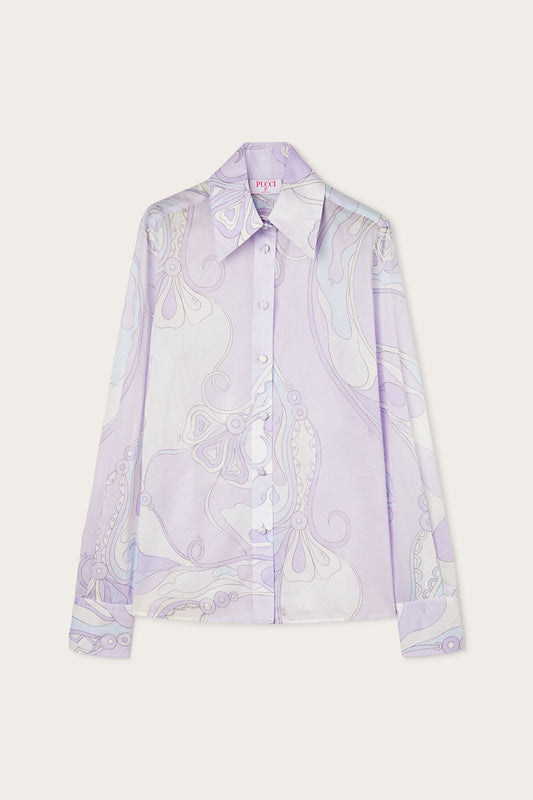 Orchidee Print Cotton Shirt