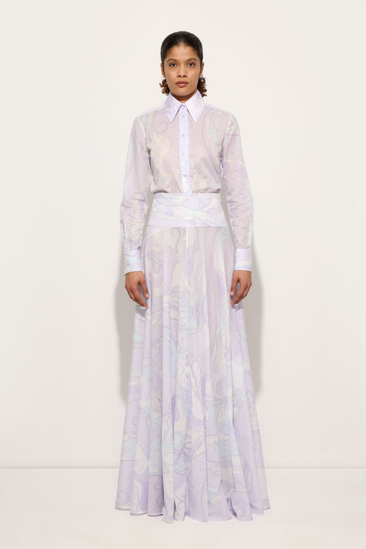 Orchidee Print Cotton Shirt