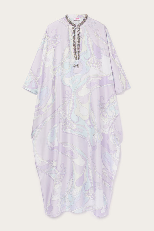 Orchidee Print Long Kaftan