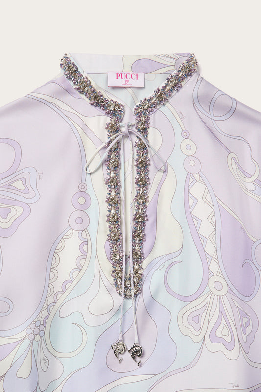 Orchidee Print Long Kaftan