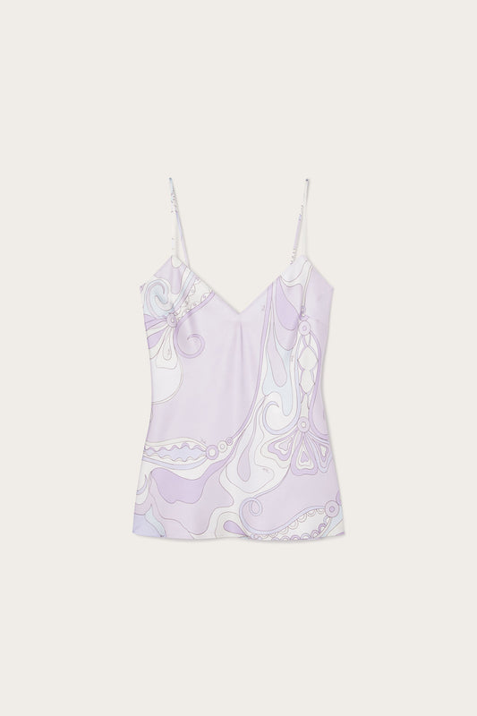 Orchidee Print Silk Top