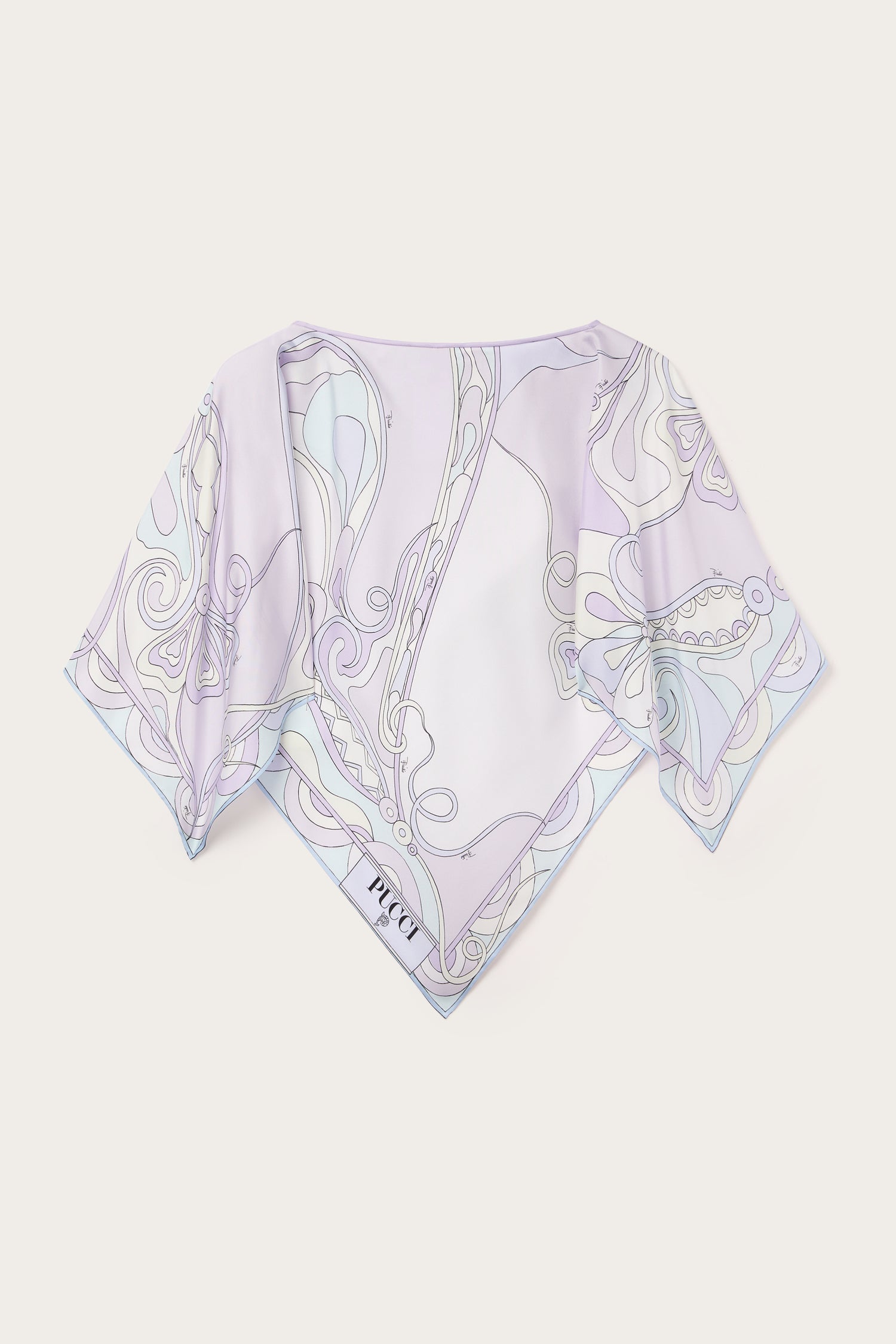Orchidee Print Silk Cape Blouse