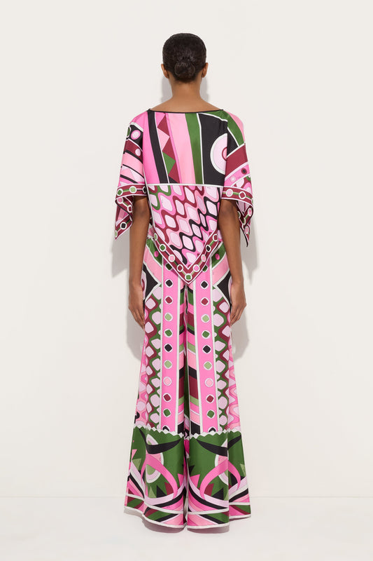 Pantalone Ampio in Seta in Stampa Vivara