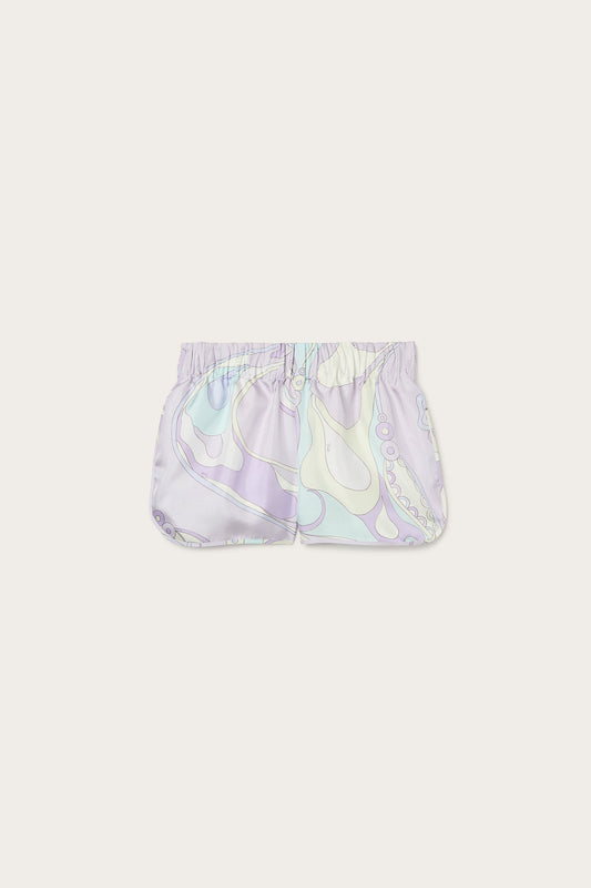 Orchidee Print Silk Shorts