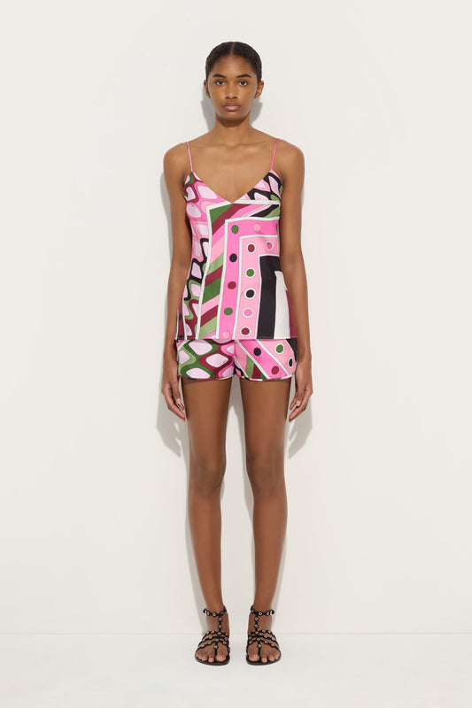 Shorts in Seta in Stampa Vivara