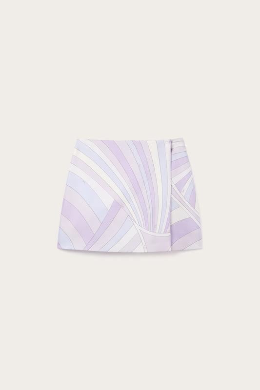 Iride Print Mini Wrap Skirt