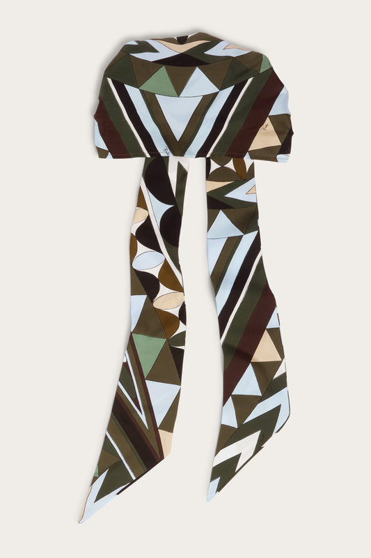 Cappello a Bandana in Seta in Stampa Manuba