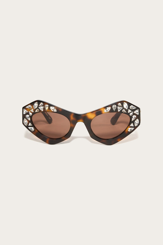 Occhiali da sole modello Cat-Eye con strass
