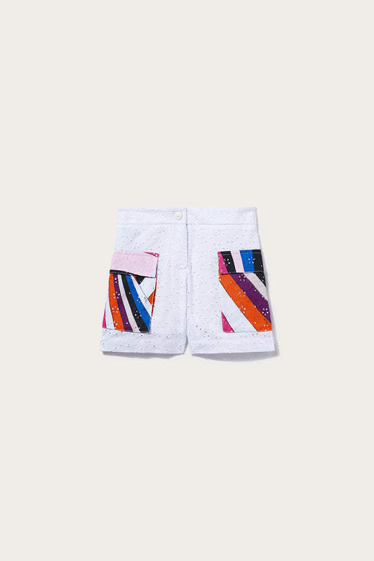 Iride-Print Broderie Anglaise Shorts View 1 - Pucci