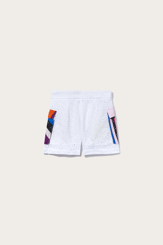 Iride-Print Broderie Anglaise Shorts View 2 - Pucci