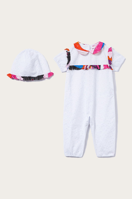 Iride-Print Broderie Anglaise Romper Set View 2 - Pucci