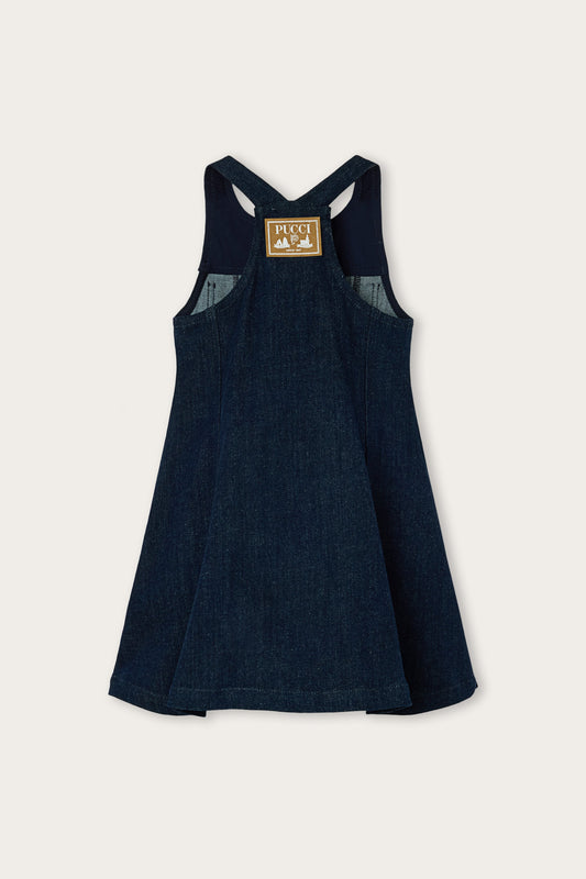 Abito in Denim con Applicazioni