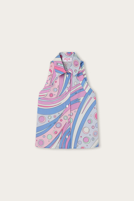 Camicia Senza Maniche in Stampa Fontane