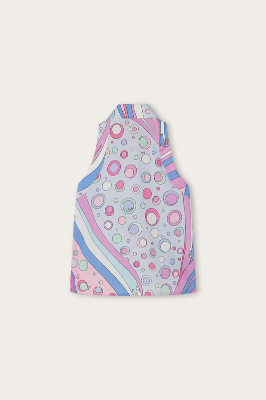 Camicia Senza Maniche in Stampa Fontane