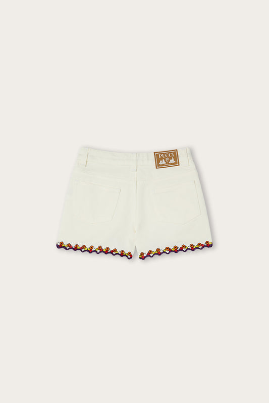 Shorts con Bordi Ricamati