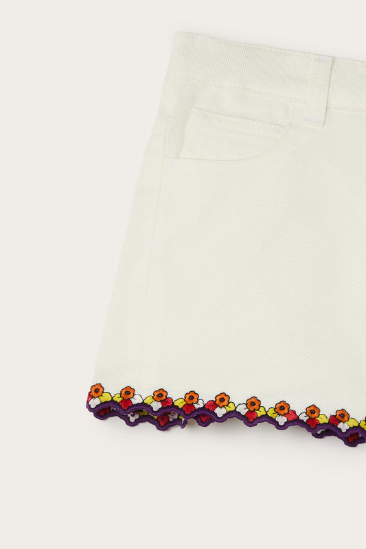 Shorts con Bordi Ricamati