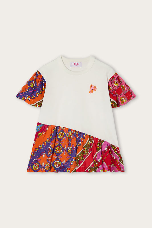 T-shirt con Dettagli Stampati
