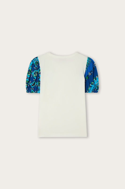 T-shirt con Maniche Stampate e Logo