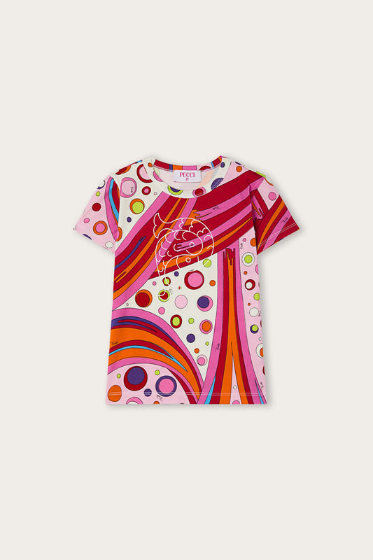 T-shirt in Stampa Fontane
